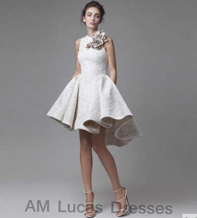 New Arrival Elegant Cocktail Dress 2016 Lace Off The Shoulder High Low Party Gowns Short Dresses Vestido De Festa Curto