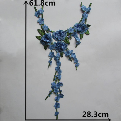 New Arrival Craft collar flower Venise Sequin Floral Embroidered Applique Trim Decorated Lace Neckline Collar Sewing 1pcs YL425