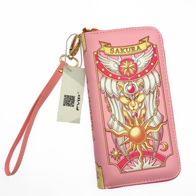 New Arrival Cosplay Anime Card Captor Card Captor KINOMOTO Sakura PU Leather Zipper Long Bag Purse Wallet