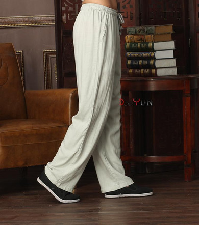 New Arrival Chinese Men's Kung Fu Trousers Cotton Linen Kung Fu Pant Tai Chi Pants Wu Shu Pants Size M L XL XXL XXXL W37