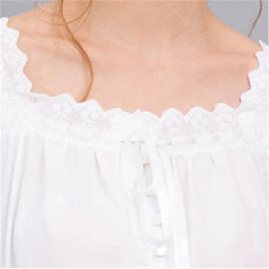 New Arrivals Vintage Nightgowns Sleepshirts Elegant Home Dress Lace Sleepwear Women Sleep & Lounge Soft Cotton Nightgown #H120