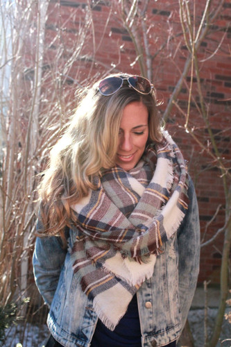 Heather Skies Plaid Blanket Scarf, Winter scarf, Blanket scarf, Plaid Scarf, Bridesmaid Scarf, scarves, best selling items, gift for her