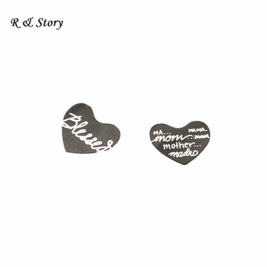 Heart living locket mixed stainless steel plates for floating locket plate black plating, free shipping LFP_250