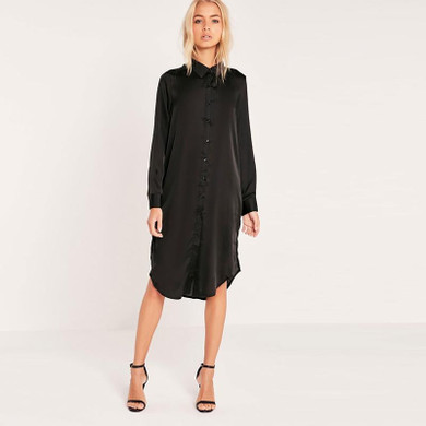 HDY Haoduoyi Women Summer Floral Embroidery Split Shirt Dress Casual Button Down Vestido Long Vintage Evening Party Dress