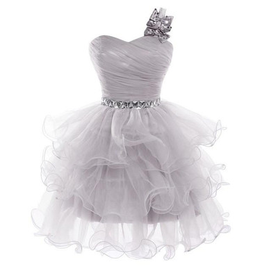 Grace Karin Cocktail Dresses Blue White Purple Pink Gray Back To School Bow One Shoulder Formal Gowns Short Cocktail Party Dress