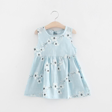 V-TREE summer baby girls dress sleeveless children kids dress cotton sundress for girl fashion clothes 18M-6Year