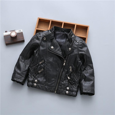 V-TREE Girls Boys Jacket PU Leather Kids Jackets Clothes Children Outwear For Baby Girls Boys Clothing Coats Costume 2-8 Year