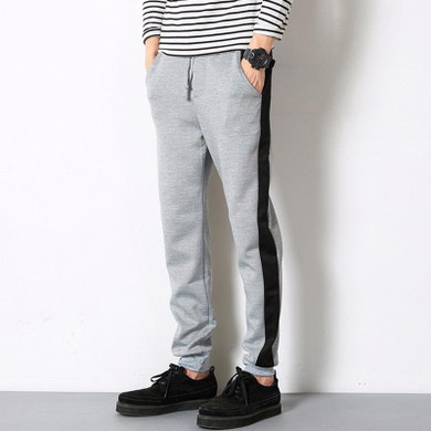 Uwback Summer Casual Pants Men Elastic Waist Loose Polyester Trousers 2017 Fashion Stripe Print Male Pants Plus Size 5XL DBA043