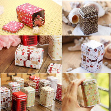 Useful Tea Box Mini Coffee Box Cute Storage Tin Box Storage Case Can Color Random