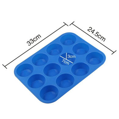Cake Tools Bakeware Silicone Mold Kitchen Dining&amp;bar Non-Stick 12 Cups Cupcake Baking Tray Mousse Chocolate Cake Molde