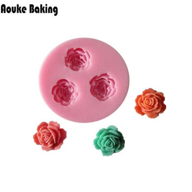 C037 Rose Flower Acrylic Resin Fondant Silicone Molds For Cake Decorating Candy Craft Tools Chocolate Mould Soap Candle Molds