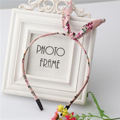 C New Summer Style Girls Rabbit Ear Hair Band Hair Accessories Dot Flower Bow Lovely Rabbit Ears Headband Hair Band