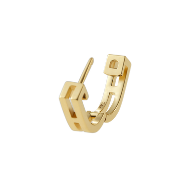 U-SHAPED HUGGIE HOOP EARRINGS