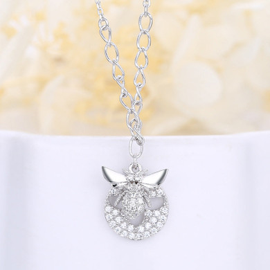 925 Sterling Silver Little Bee Fashion Necklace