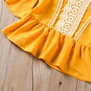 Girls Flare Sleeve Lace Sweet Blouse Wholesale Little Girl Clothes Girls Flare Sleeve Lace Sweet Blouse Wholesale Little Girl Clothes