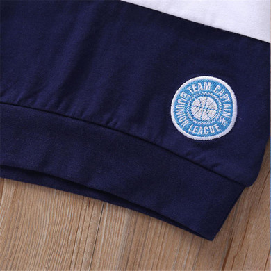 Boys Stripe Color Blocking Casual Tops