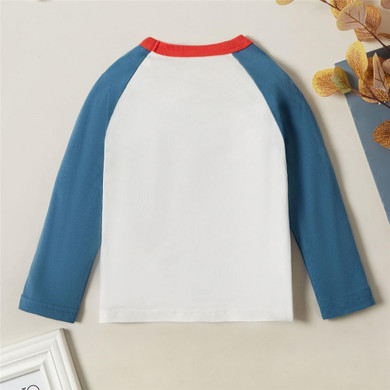 Boys Car Cartoon Letter Print Long Sleeve Tops