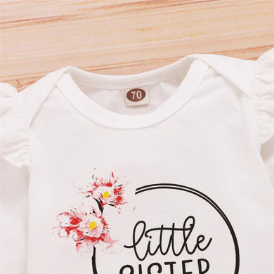 Baby Girls Ruffled Floral Printed Long-Sleeve Romper & Pants Wholesale Baby Clothes Suppliers Baby Girls Ruffled Floral Printed Long-Sleeve Romper & Pants Wholesale Baby Clothes Suppliers