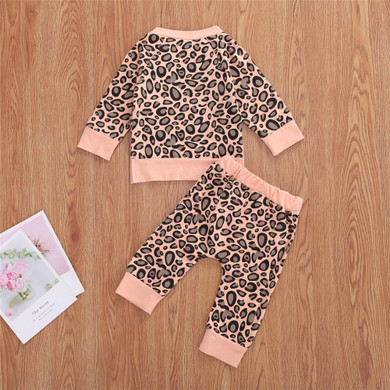 Baby Girls Printed Leopard Tops&Pants Baby Boutique Clothing Wholesale