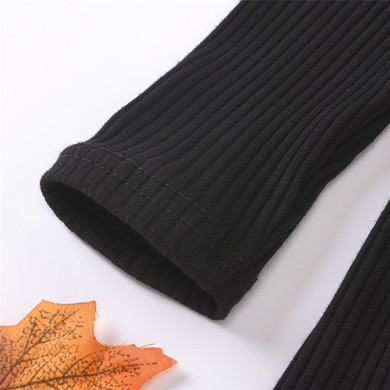 Girls Solid Long Sleeve Sweaters & Leopard Bow Skirt Girl Wholesale