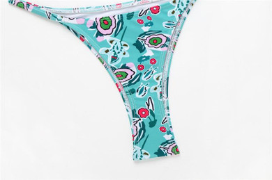 Short Sleeve Women's Swimsuit Floral Print Swimwear