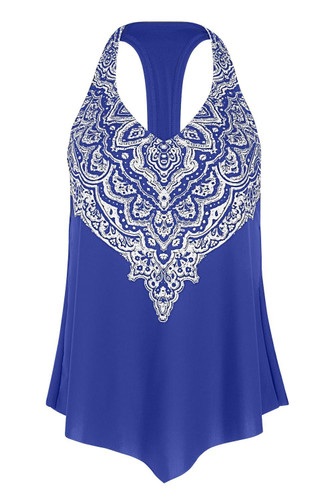 Halter T Back Handkerchief Tankini Swimsuit