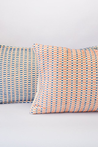 Iza Pillow Indigo + Apricot