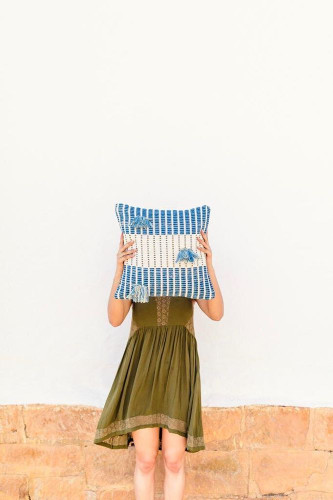 Salento Pillow Indigo + Seaglass