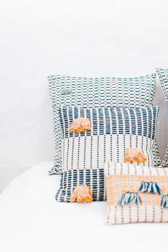 Salento Pillow Indigo + Apricot