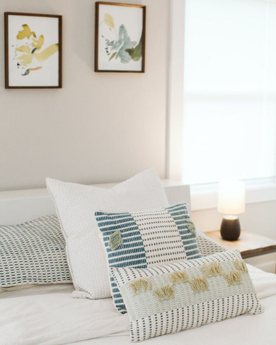Barichara Pillow Indigo + Mint
