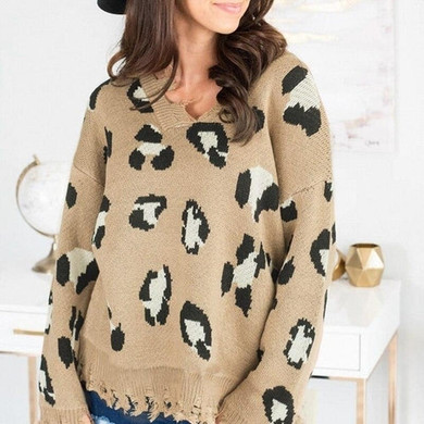 Women Leopard Print Sweater