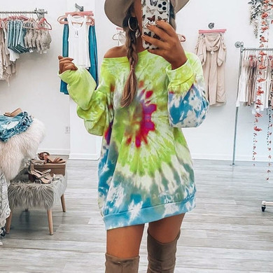 Tie-dye Printed Long Sweatshirts