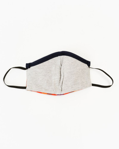 Brick and Blue Flannel Face Mask