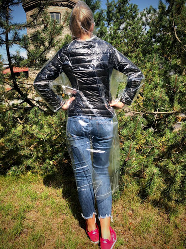 Transparent reusable raincoat