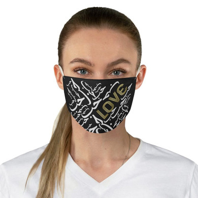 Black LOVE Fabric Face Mask
