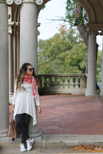 White Women's "Desert Girl" Long Tunic Tee