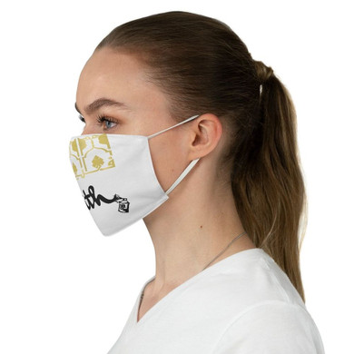 White FAITH Fabric Face Mask