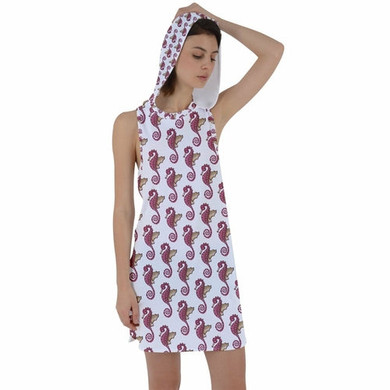 Seahorse Racer Back Hoodie Dress