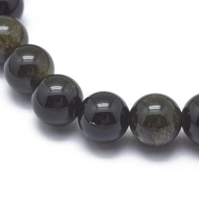 Beaded Obsidian Stretch Bracelet