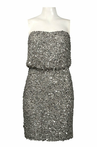 Strapless Blouson Sequin Dress