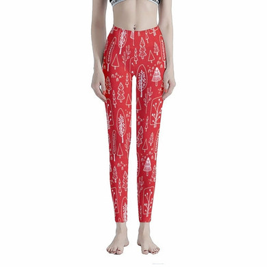 Christmas Symbols Pattern Women's Workout Leggings