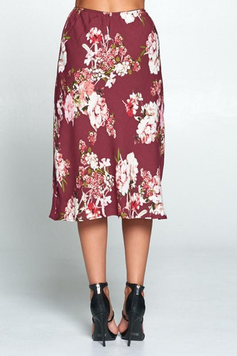 Floral Print Midi Skirt