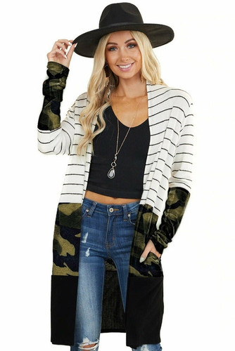 Colorblock Striped Cardigan