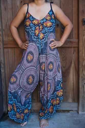 Pink Elephant Boho Hippie Jumpsuit Rompers