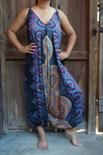 Black Mandala Boho Hippie Jumpsuit Rompers