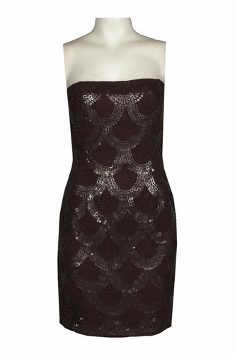 Strapless Sequined Silk Chiffon Dress