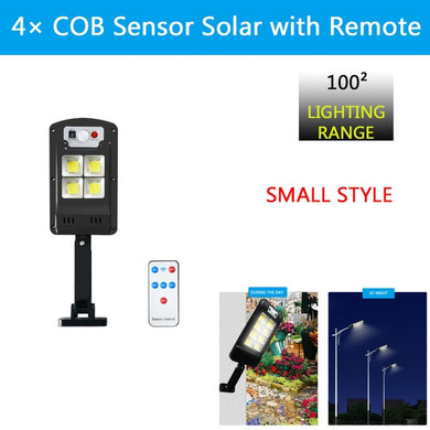 ROMWISH Powerful Remote Control COB Solar Light Led Outdoor Solar Lamp PIR Motion Sensor Garden Wall Street Lights Decorative