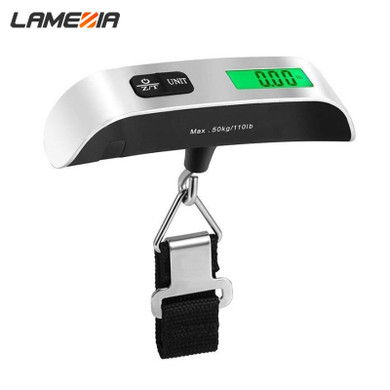 LAMEZIA Electronic Luggage Hanging Scale 110lb/50kg Digital LCD Portable Suitcase Travel Weighs Baggage Bag Balance Weight Tool