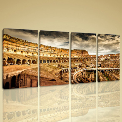Wall Art Picture Canvas Painting Print 4 Piece Modern Rome Colosseum Building Home Decorative Paint