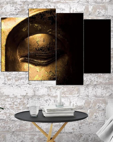 Gold Buddha Face Art Modern Wall Art Pictures HD Printed Canvas Painting Modular Pictures HD Paints